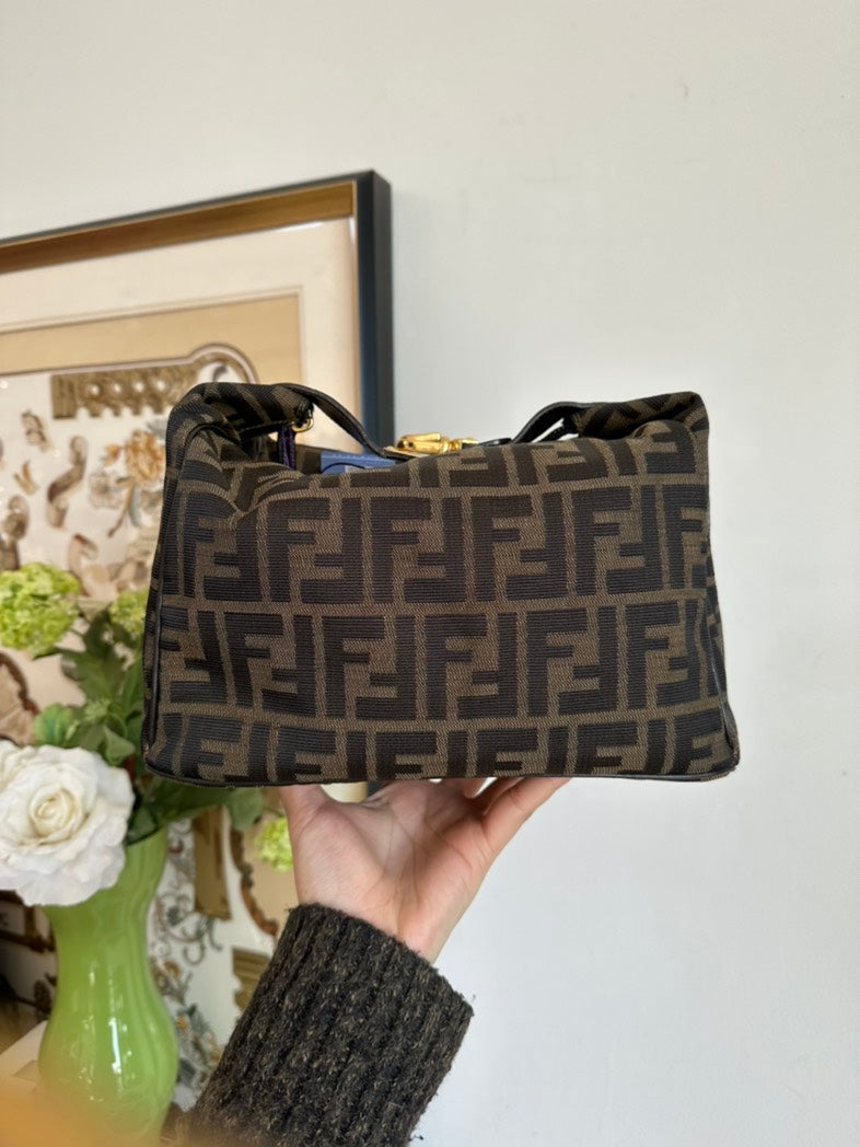 Fendi Zucca Canvas Monogram Handbag Brown Medium
