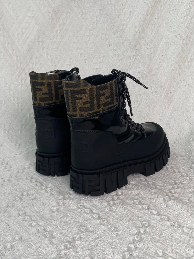 Fendi Martens Black Brown Boots Size OS