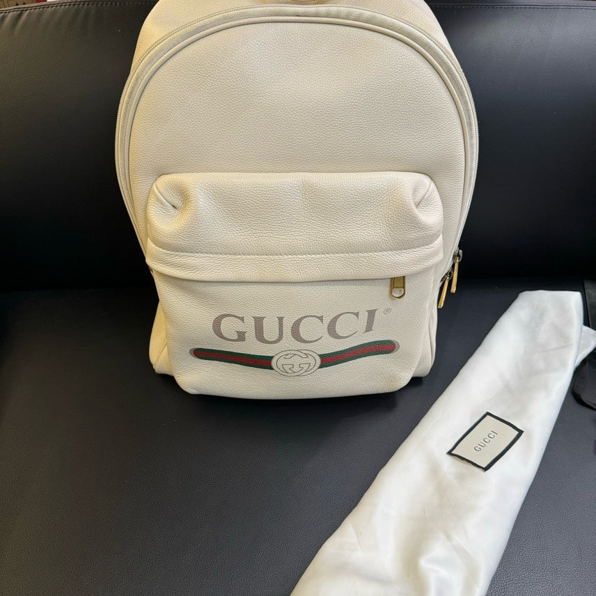 Gucci Off-White Canvas Backpack Medium