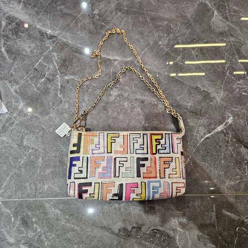 Fendi Multicolor Canvas Hobo Bag Medium Size