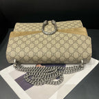 Gucci Dionysus Beige GG Supreme Canvas Shoulder Bag 29.5x22x7