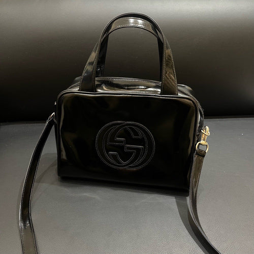 Gucci Black Leather Handbag 27x19x10