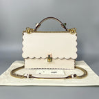 Fendi Kan I Medium White Leather Bag with Detachable Handle