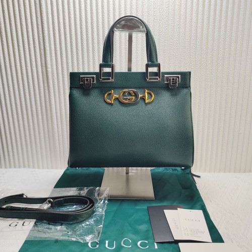 Gucci Zumi Green Leather Tote Bag