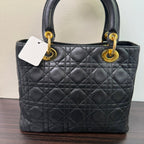 Dior Lady Dior Lambskin Medium Black 2way Bag