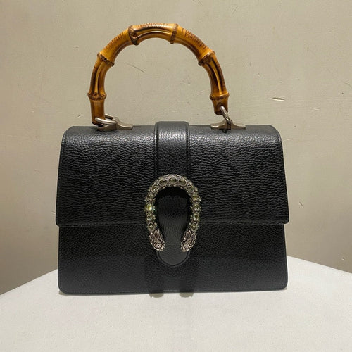 Gucci Bamboo Handle Dionysus Black Handbag