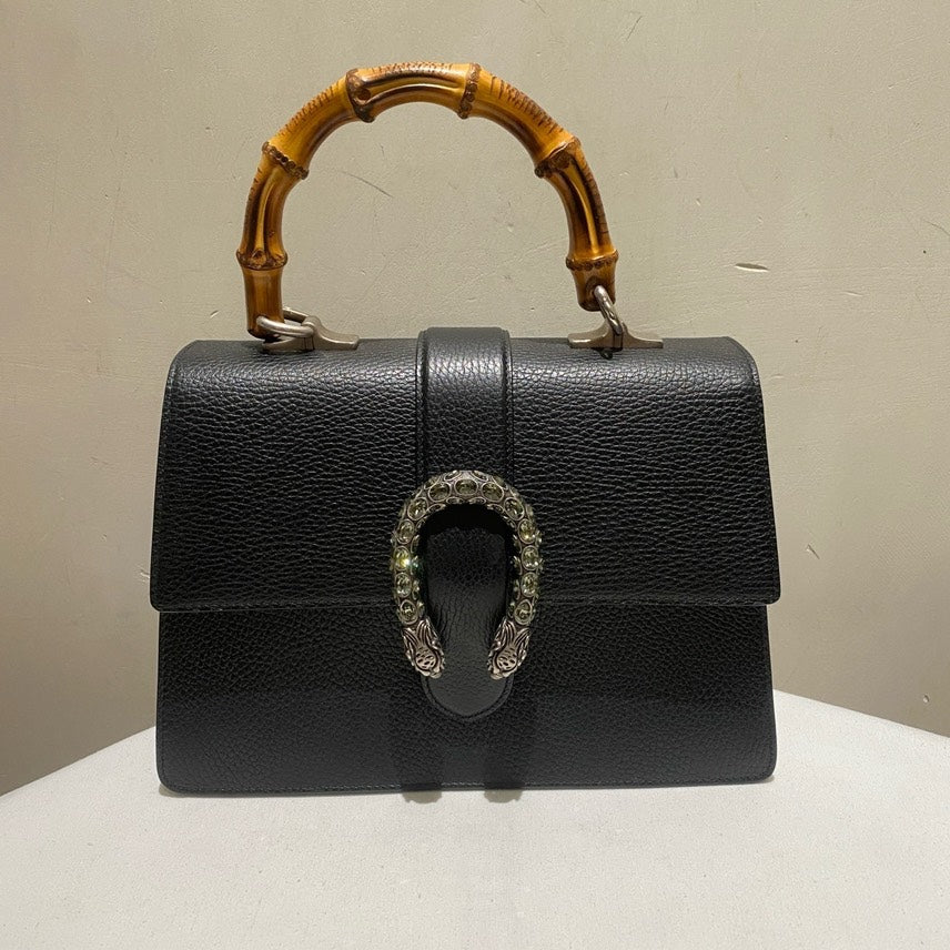 Gucci Bamboo Handle Dionysus Black Handbag