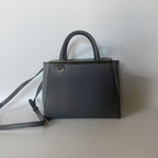 Fendi Petite 2Jours Gray Leather Tote Bag
