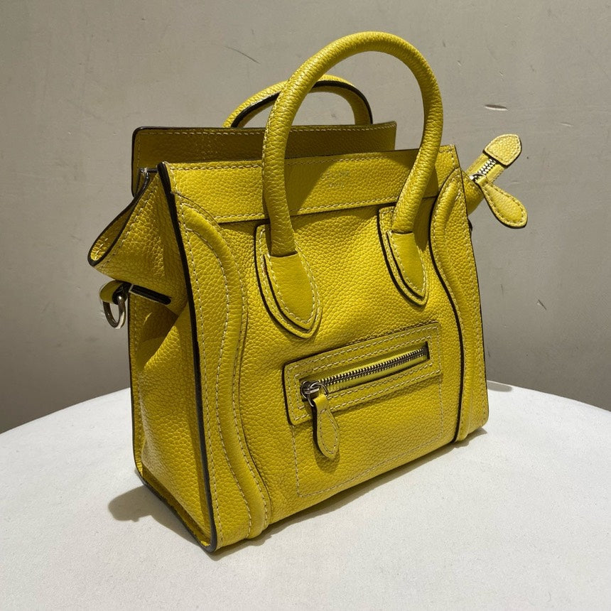 Celine Nano Bag Yellow Leather Handbag