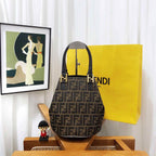 Fendi Vintage Zucca Canvas Bucket Bag Brown