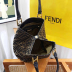 Fendi Vintage Zucca Canvas Bucket Bag Brown