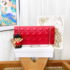 dior lady dior red wallet on chain