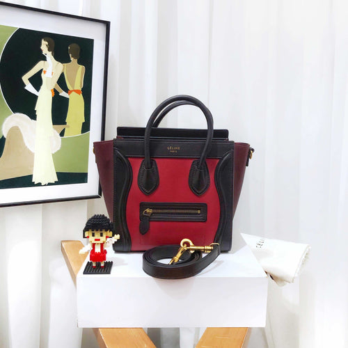 Celine Nano Two-Way Bag Red and Black