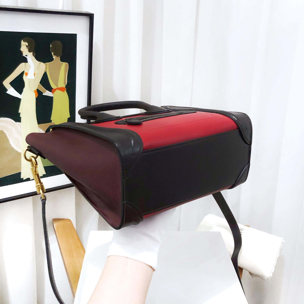 Celine Nano Two-Way Bag Red and Black
