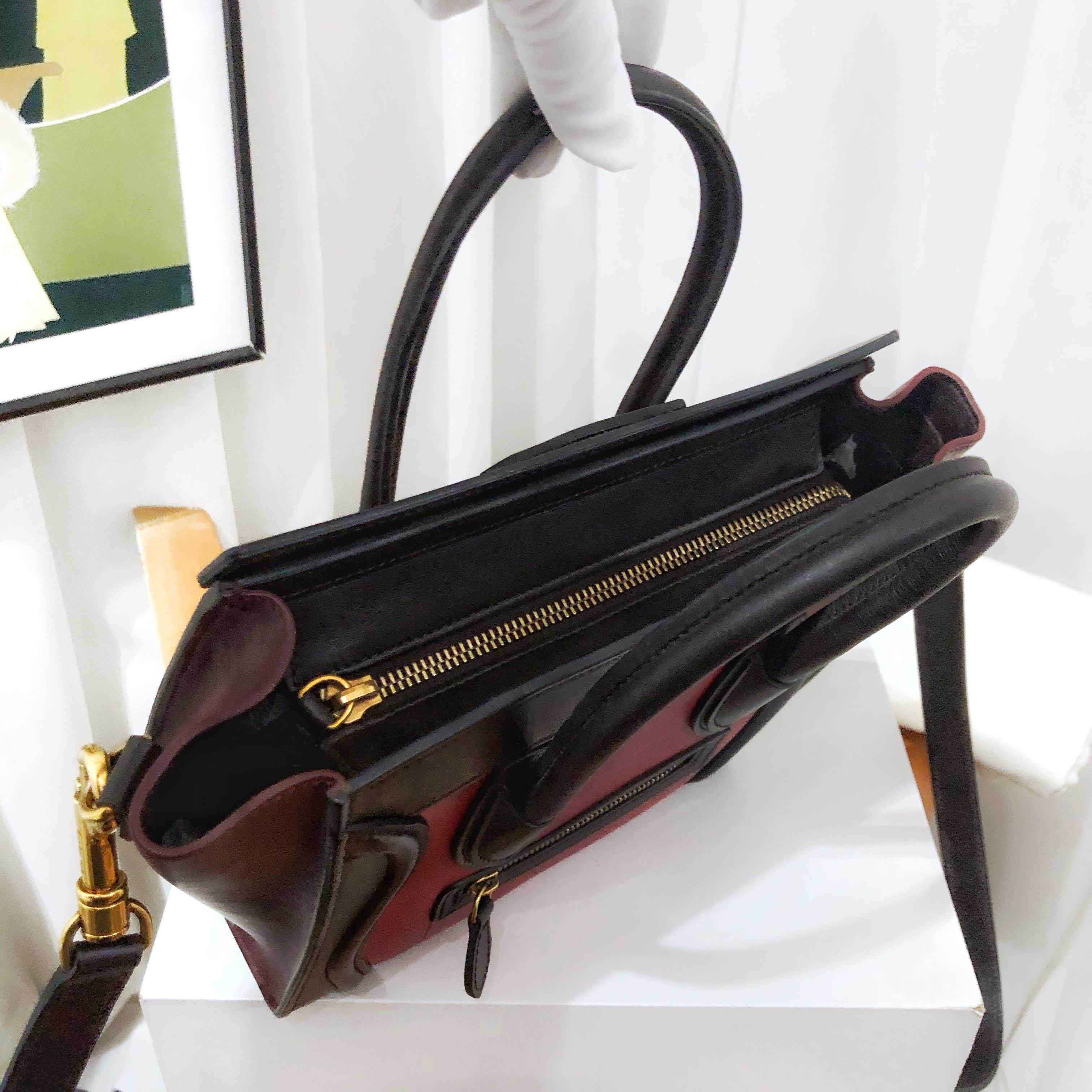 Celine Nano Two-Way Bag Red and Black