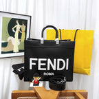Fendi Sunshine Logo Tote Bag Medium Black