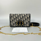 Dior Oblique Bum Bag Black and Beige Wallet on Chain