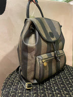 Fendi Vintage Striped Grey Backpack