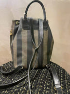 Fendi Vintage Striped Grey Backpack