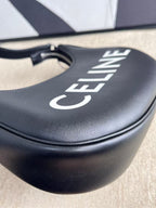 Celine Black Leather Vintage Underarm Shoulder Bag