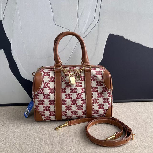 Celine Boston Two-Way Bag in Brown Monogram Canvas