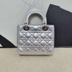 Dior Lady Bag Silver Top Handle Bag