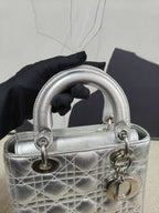 Dior Lady Bag Silver Top Handle Bag