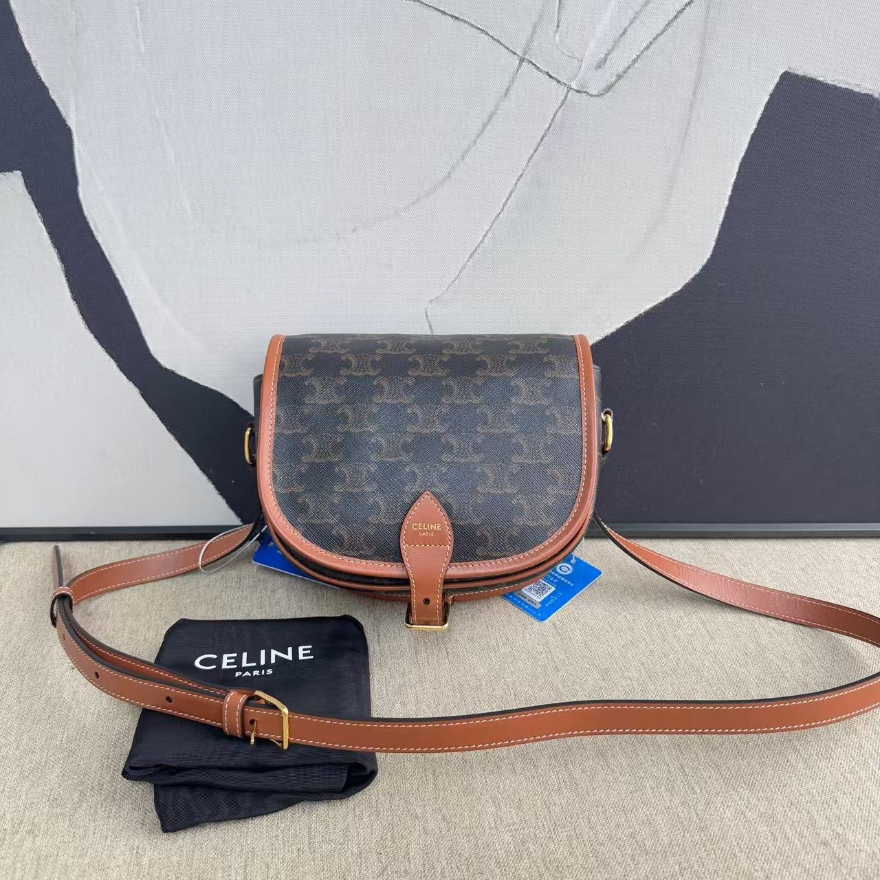 Celine Vintage Brown Saddle Bag -  Designer Handbag
