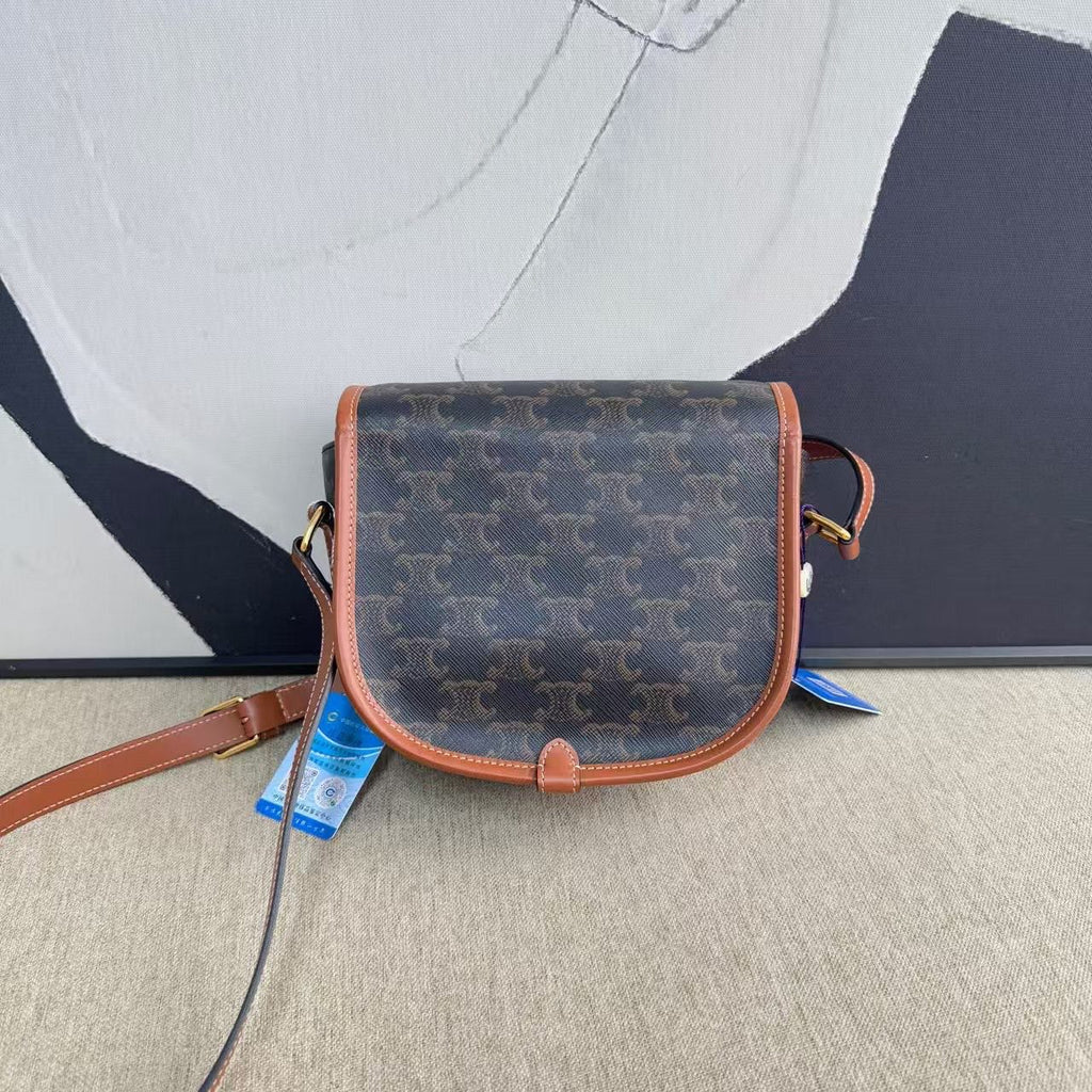 Celine Vintage Brown Saddle Bag -  Designer Handbag