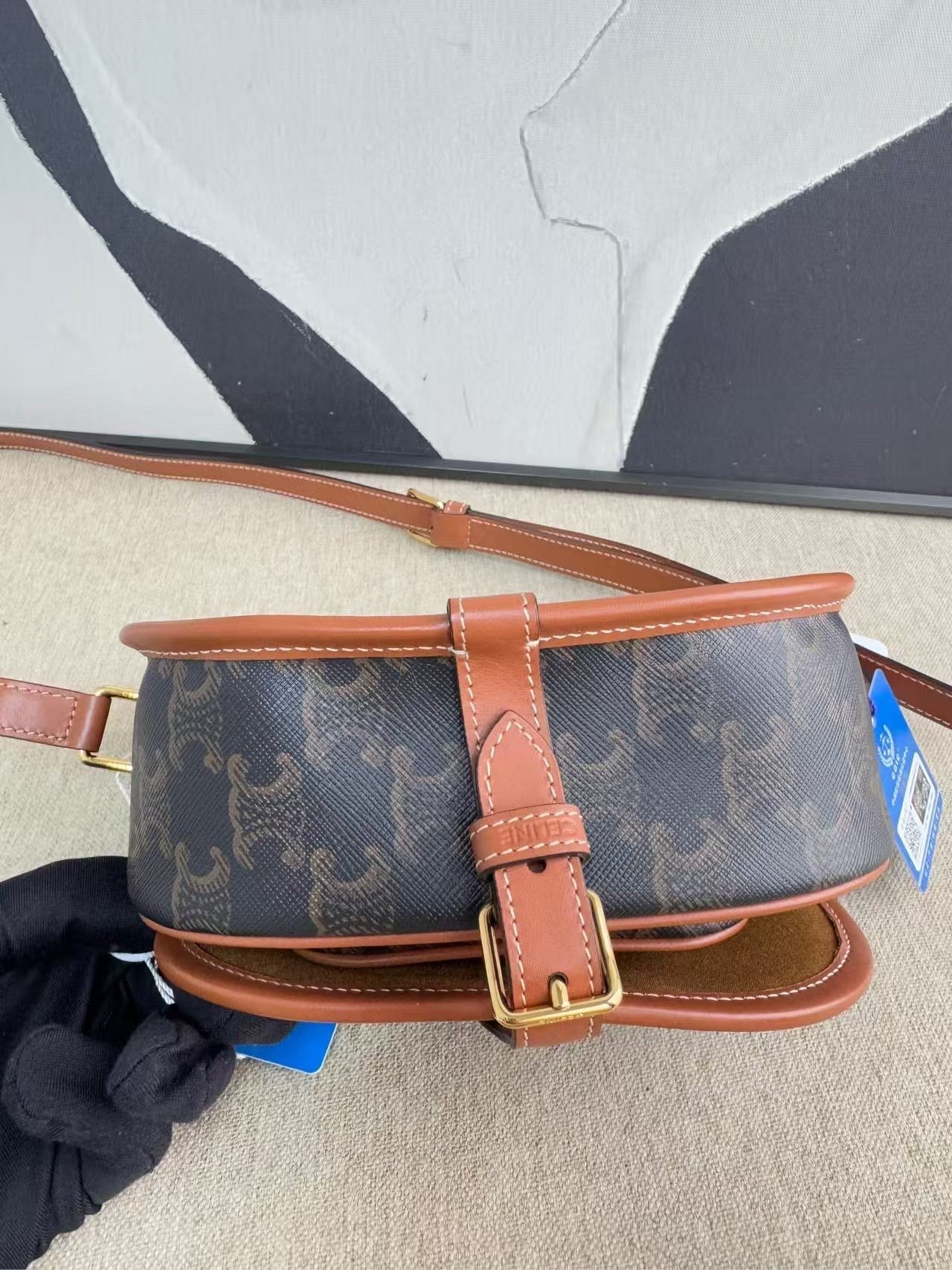 Celine Vintage Brown Saddle Bag -  Designer Handbag