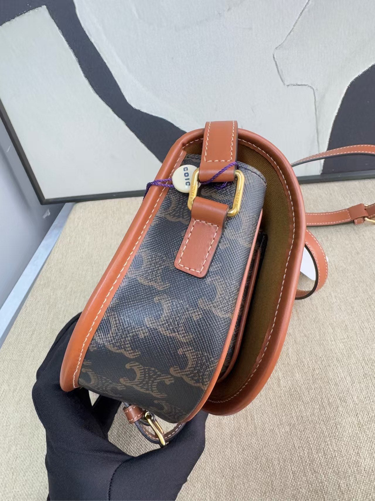 Celine Vintage Brown Saddle Bag -  Designer Handbag