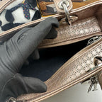 Lady Dior  Top Handle Bag in Gold Canvas - No Strap 11683897