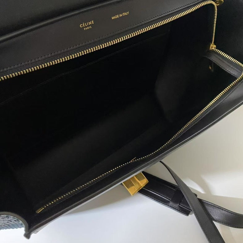 Celine Two Ways Bag in Blue and Black Python Leather -  Satchel