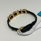 GUCCI Interlocking G Black Gold Bracelet