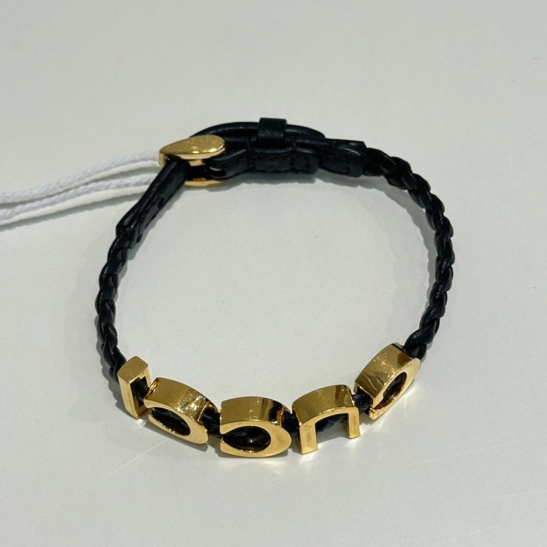 GUCCI Interlocking G Black Gold Bracelet