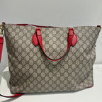 Gucci Ophidia Beige Canvas Shoulder Bag with Snake Heart Motif