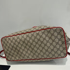 Gucci Ophidia Beige Canvas Shoulder Bag with Snake Heart Motif