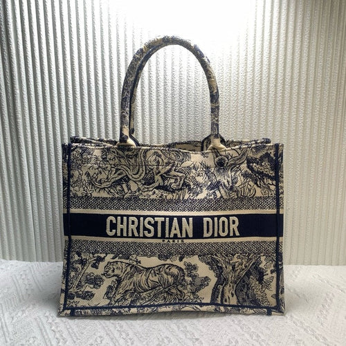 Christian Dior Book Tote Blue Canvas Bag