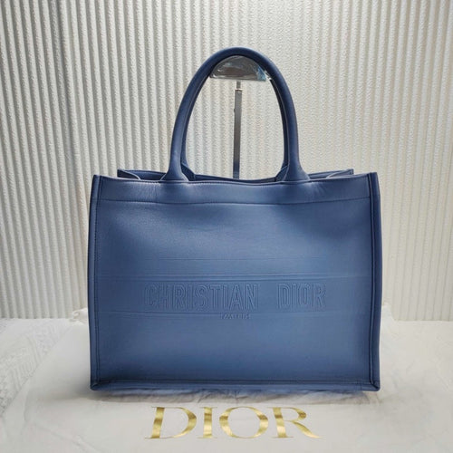 Christian Dior Book Tote Bag in Blue Leather