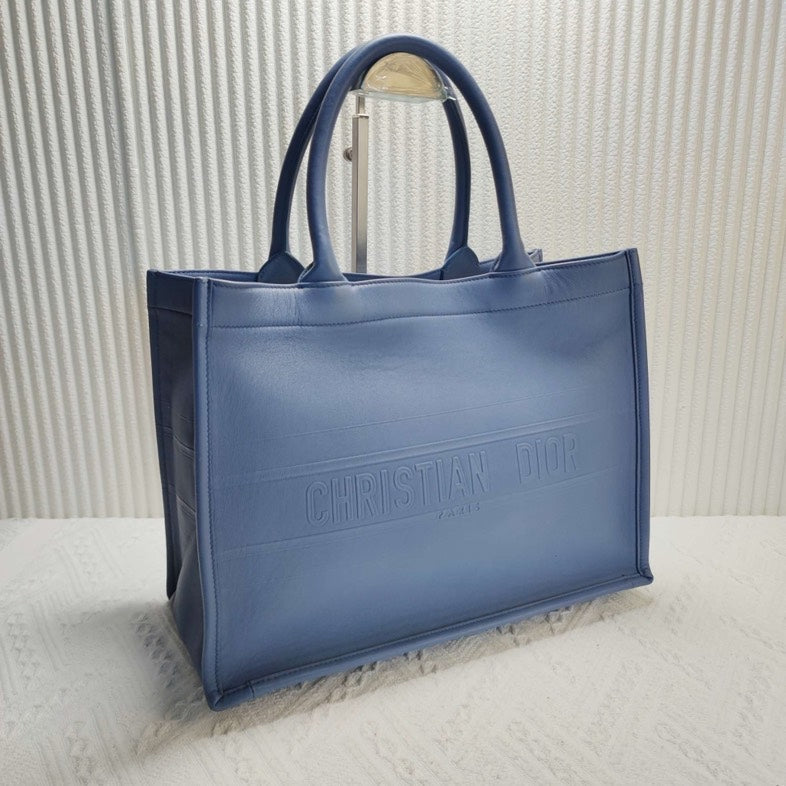 Christian Dior Book Tote Bag in Blue Leather