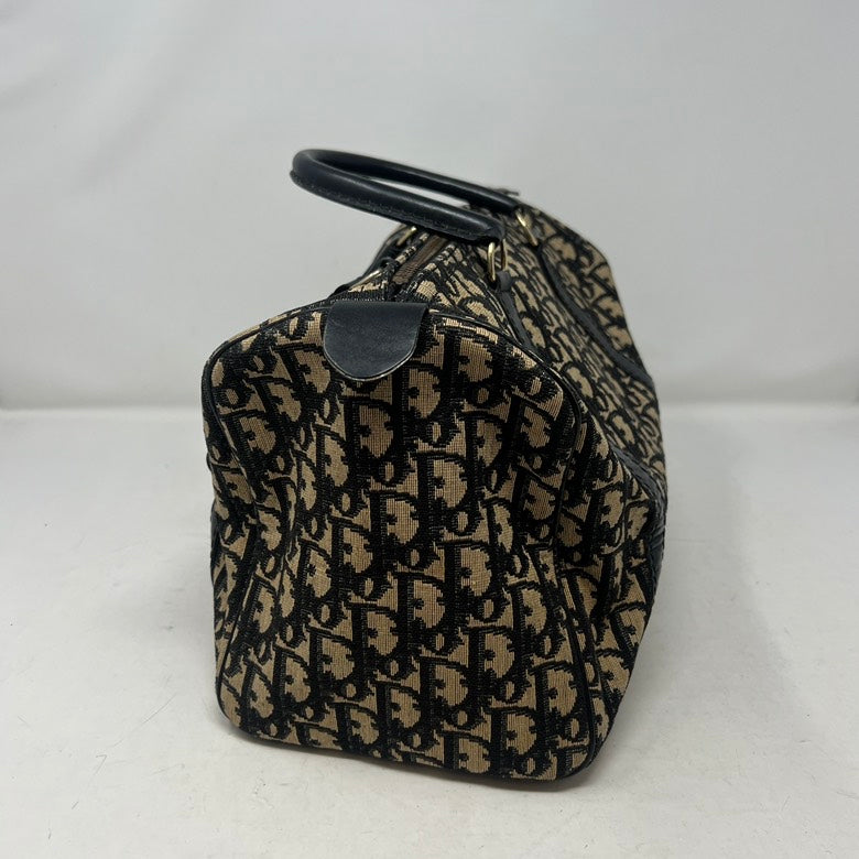 Dior Canvas & Leather Speedy Bag AF393 Black Top Handle