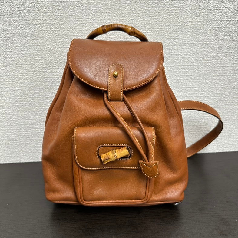 Gucci Bamboo Backpack V Brown Leather Backpack