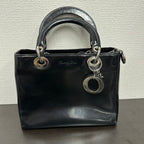 Dior Lady V Black Leather Top Handle Bag