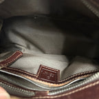 Fendi Vintage FF Logo Canvas Brown Shoulder Bag