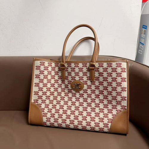 Celine  Macadam Canvas Beige Tote Bag