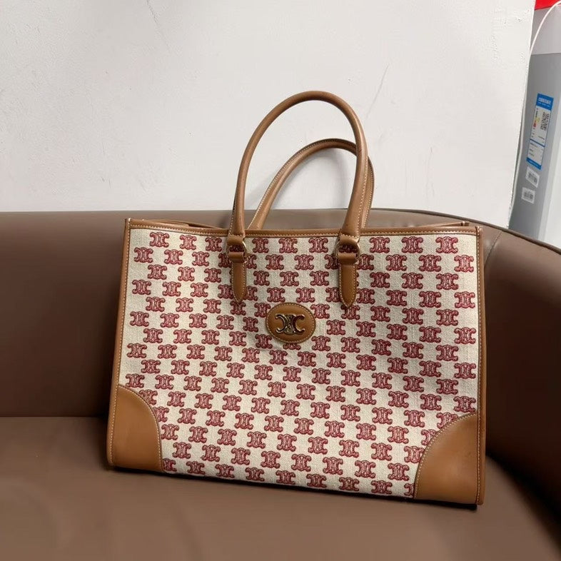 Celine  Macadam Canvas Beige Tote Bag