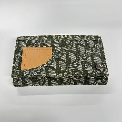 Dior Wallet O4318 Green Canvas Wallet