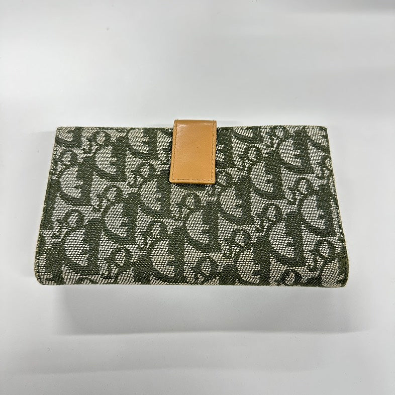 Dior Wallet O4318 Green Canvas Wallet
