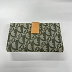 Dior Wallet O4318 Green Canvas Wallet