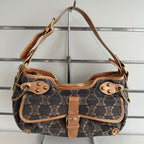 Celine Canvas Macadam Black Shoulder Bag 6647
